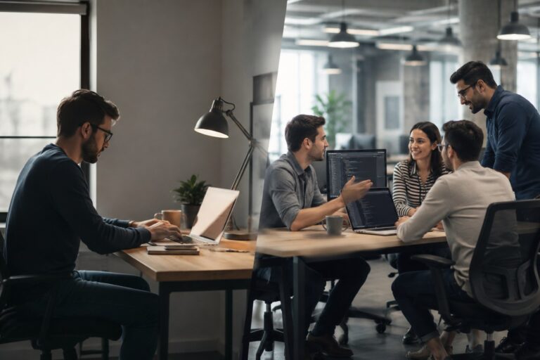 Comparaison entre un développeur freelance et une équipe dédiée travaillant sur un projet informatique